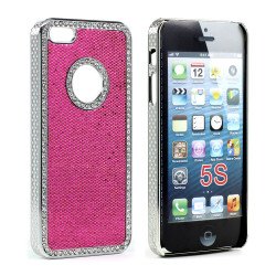 iPhone 5 5S Sparkly Diamond Chrome Case (Hot Pink)